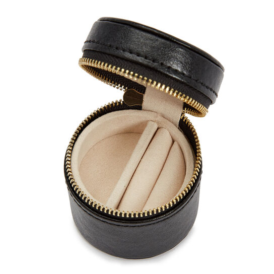 WOLF Palermo Black Jewellery and Watch Roll Small Compartment image number 4